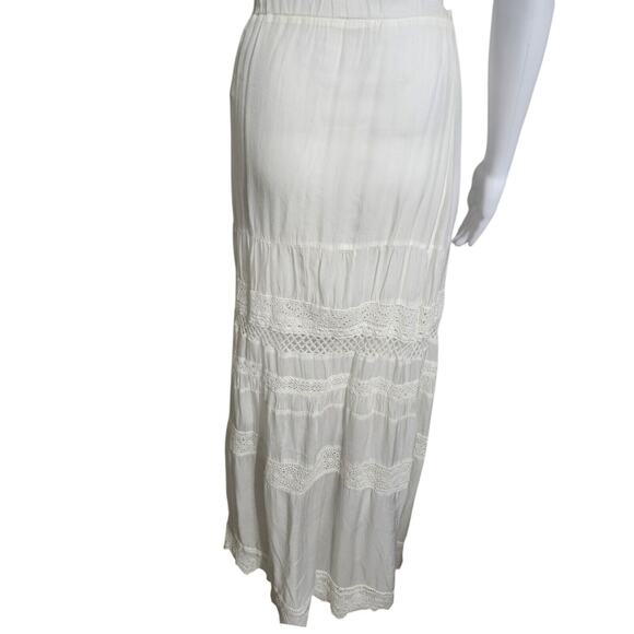 Johnny Was 2X Skirt Tier Maxi Scalloped Bottom Elastic Waist Bohemian Broomstick - Picture 7 of 13
